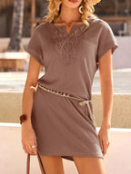 Waffle Knit Short Sleeve Dress (6)