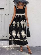 Smocked Printed Square Neck Maxi Dress (14)
