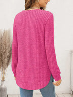Ribbed Round Neck Long Sleeve T-shirt (12)