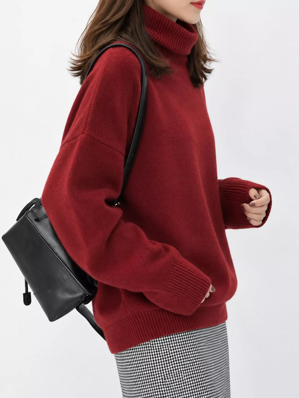 Turtleneck Dropped Shoulder Sweater (23)