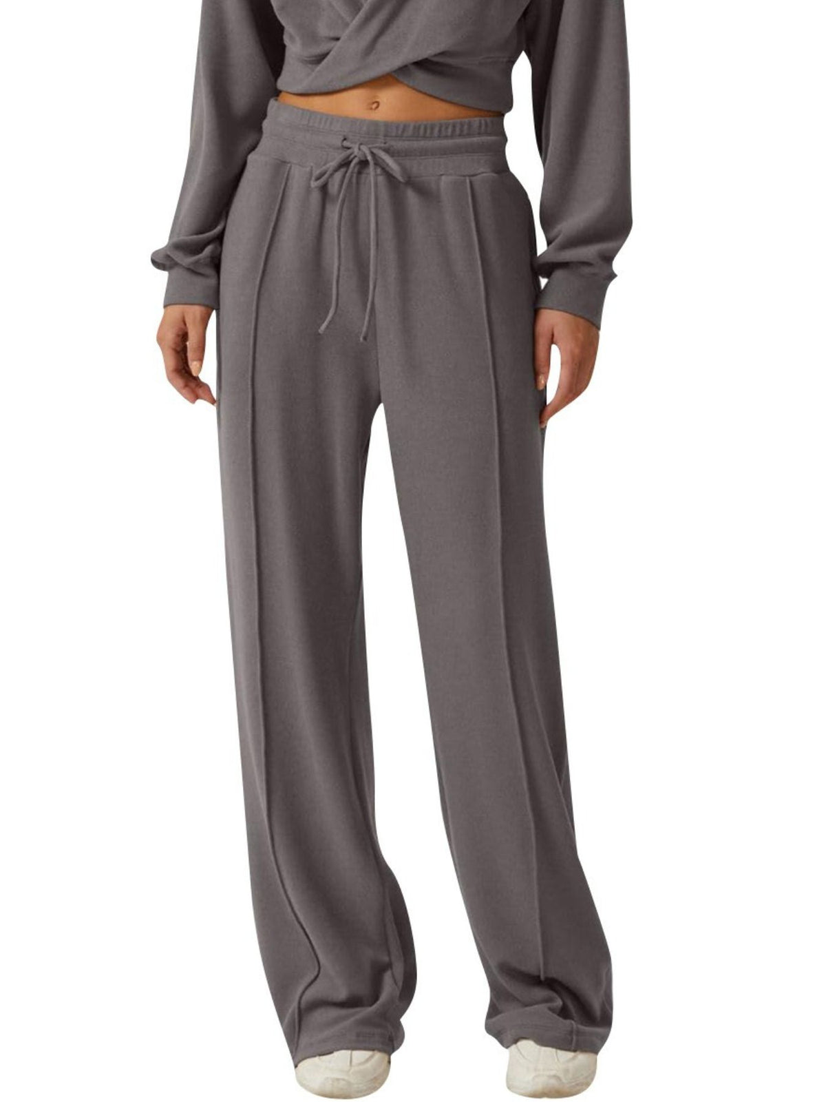 Twist-front Long Sleeve Top Pants Set (6)
