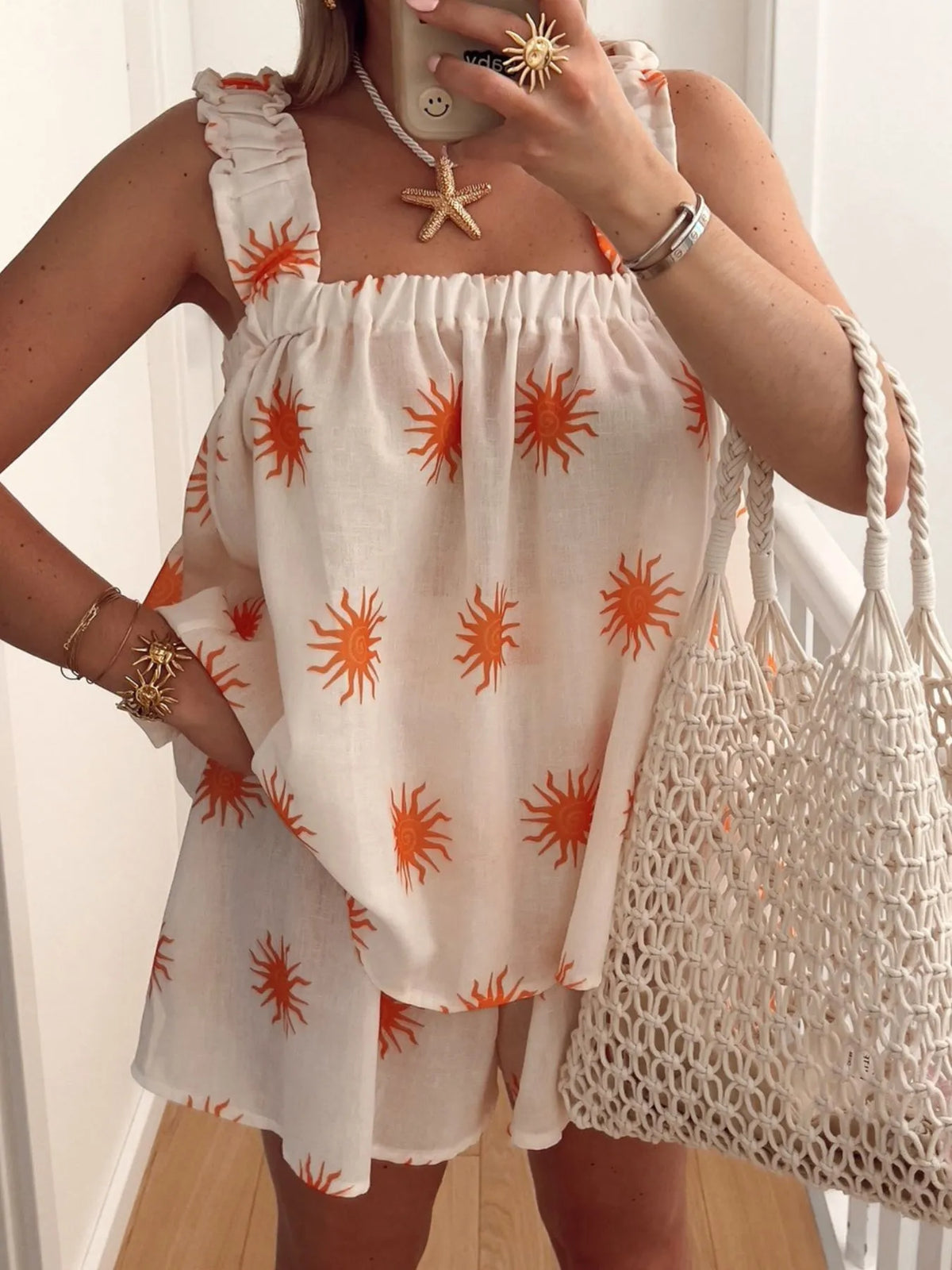 Striped Heart Cami Top Shorts Set (15)