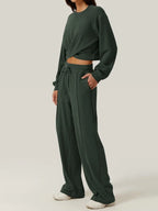 Crisscross Round Neck Top Drawstring Pants Set (9)