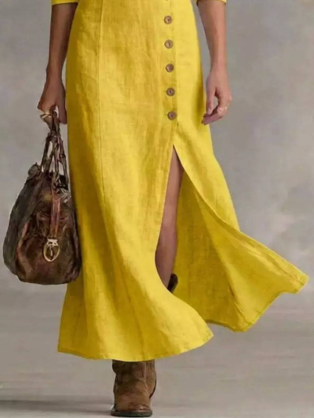 Slit Button-down Midi Dress (10)