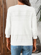 Textured Button-front Cardigan 3/4 Sleeves (8)