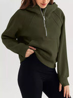 Half Zip Raglan Sleeve Hoodie (8)