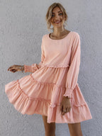 Ruffle Tiered Long Sleeve Mini Dress (18)