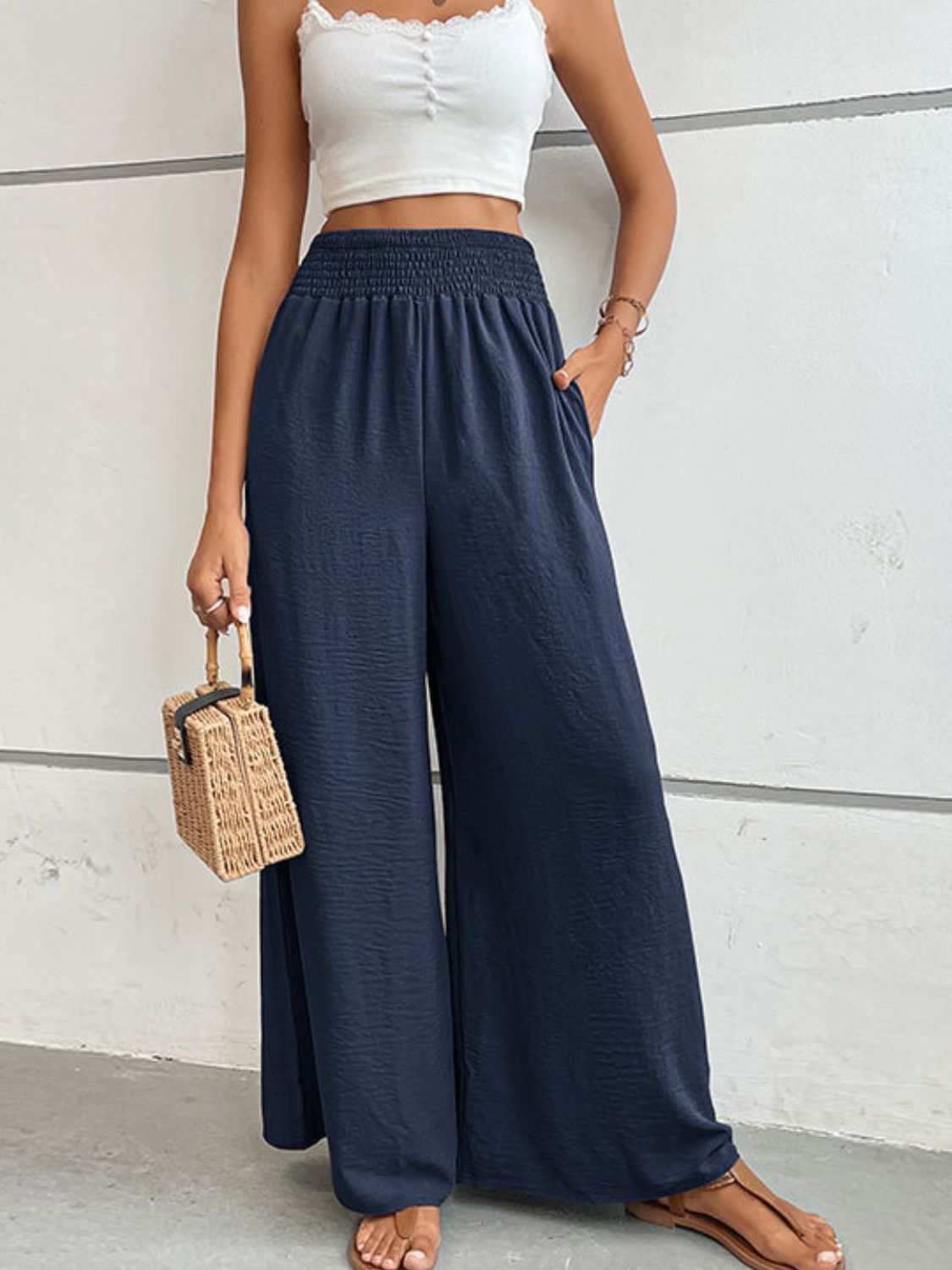 Wide Waistband Relax Fit Long Pants (11)