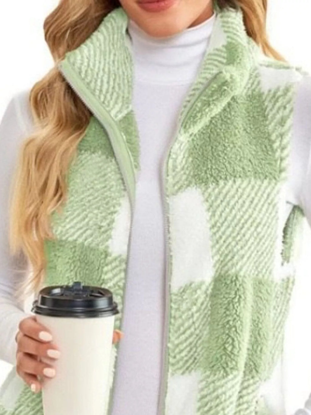 Full Size Block Zip Up Vest Coat Plus (14)