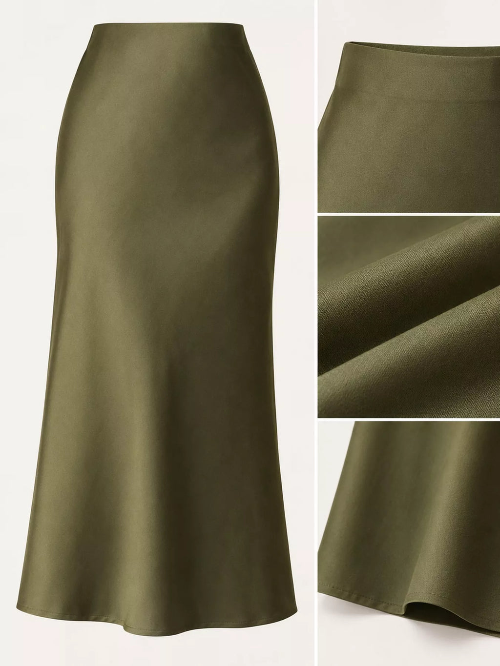 High-waisted Satin Midi Skirt (17)