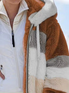 Full Size Fuzzy Zip Up Hooded Outerwear Plus (17)