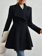 Collared Neck Button Up Long Sleeve Coat (7)