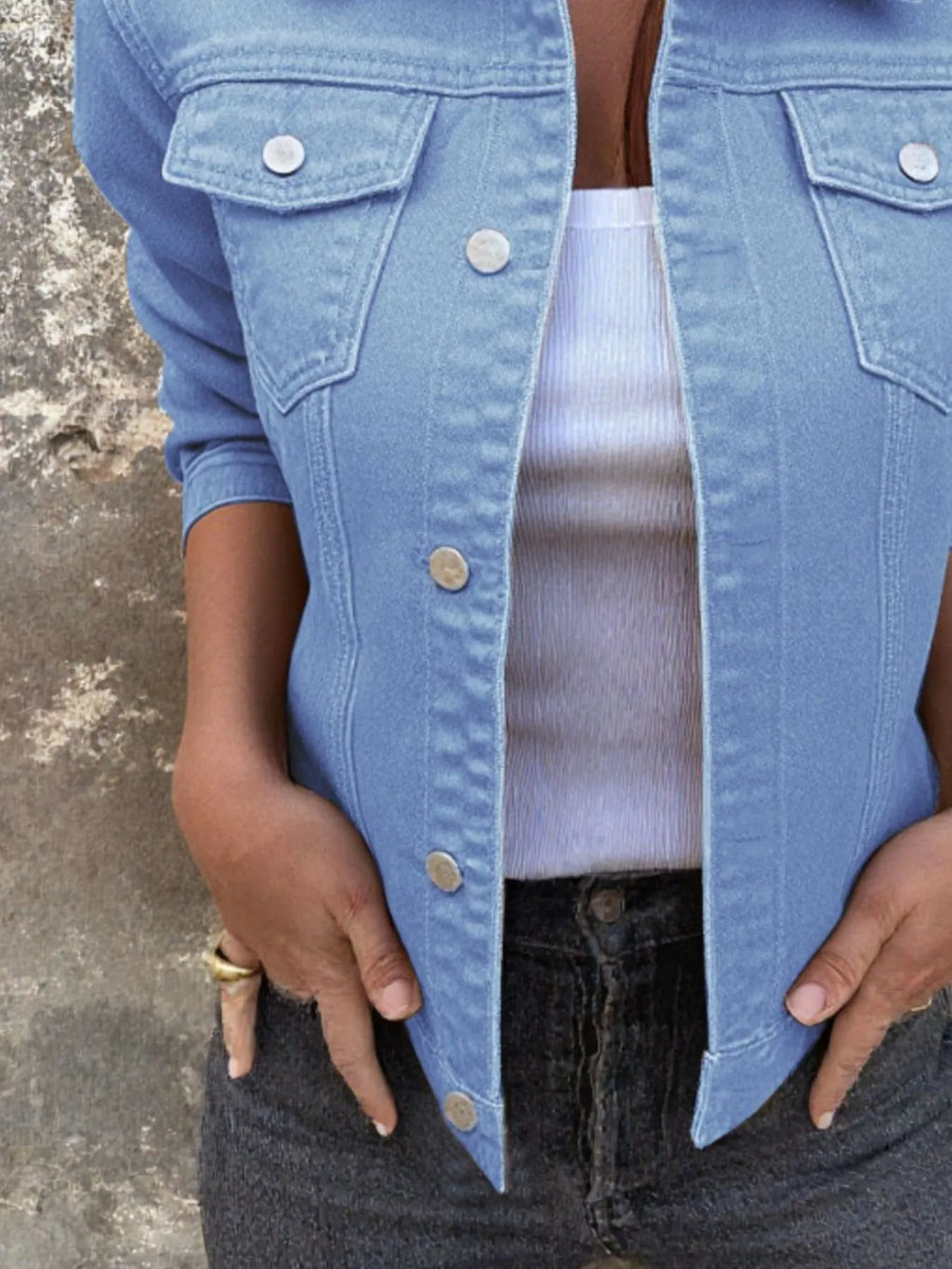 Button Front Closure Denim Jacket (21)