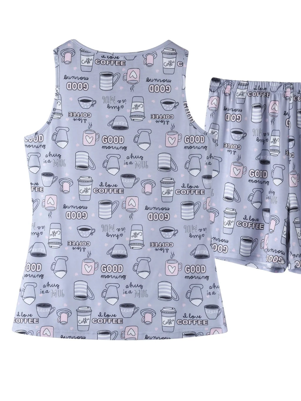 Printed Round Neck Top Shorts Lounge Set (15)