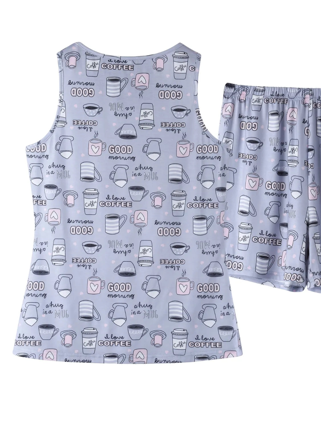 Printed Round Neck Top Shorts Lounge Set (15)