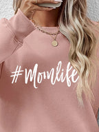 Letter Graphic Round Neck Sweatshirt (8)