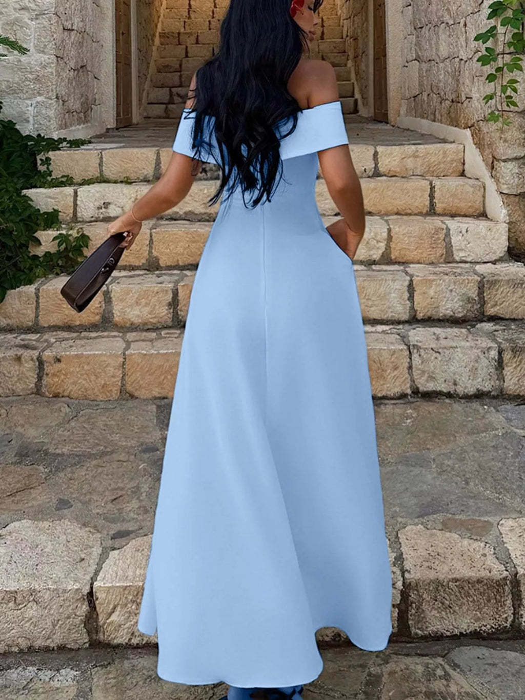 Off-shoulder A-line Maxi Dress (13)