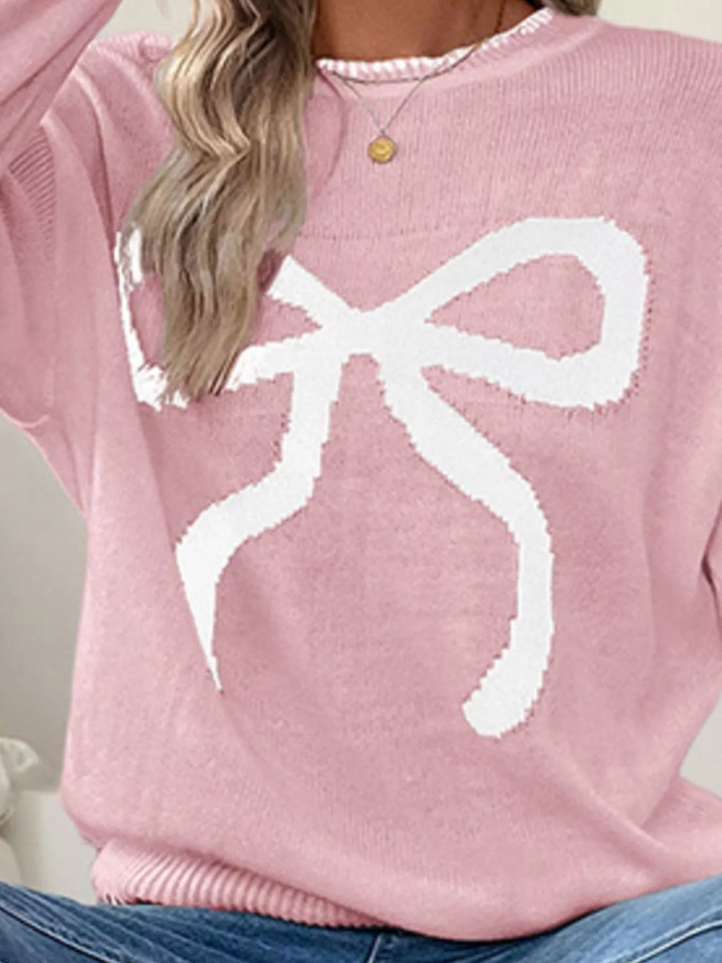 Bow Round Neck Sweater (13)