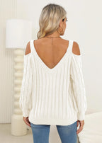 Cable-knit Heart V-neck Sweater (11)
