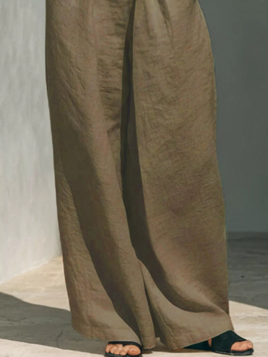 Full Size Turtleneck Sleeveless Top Wide Leg Pants Set Plus (30)
