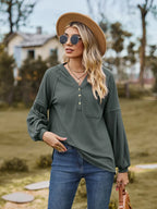 Dropped Shoulder Button-down Hoodie (3)