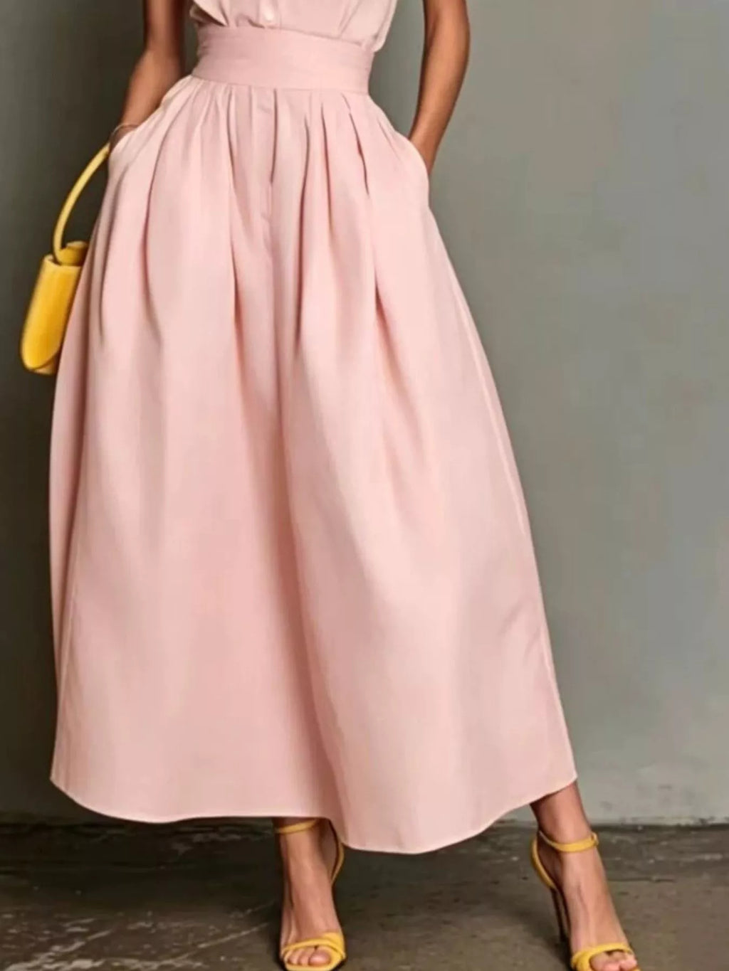 Sleeveless Collared A-line Midi Dress (5)