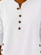 Full Size Button Detail Corduroy Top Plus (23)