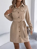 Button-front Corduroy Shirt Dress (12)