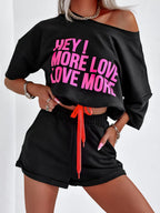 Letter Graphic Top Shorts Set (9)