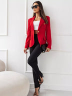 Lapel Collar One Button Blazer (16)