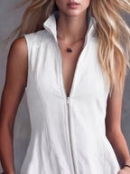 Full Size High-low Ruffled Zip Front Dress Plus (8)