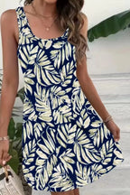 Printed Scoop Neck Wide Strap Mini Dress (14)