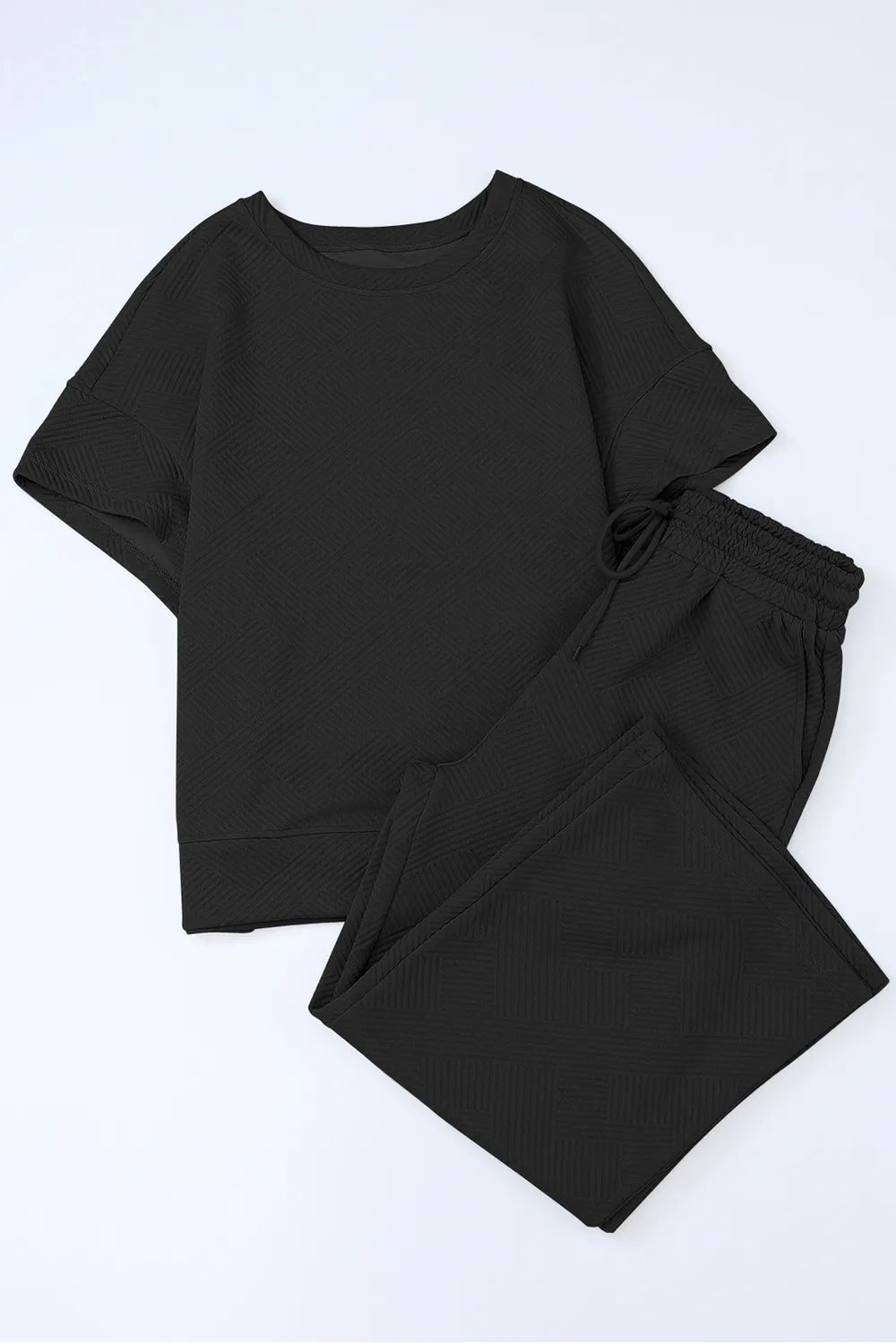 Short Sleeve Top Pants Set (4)