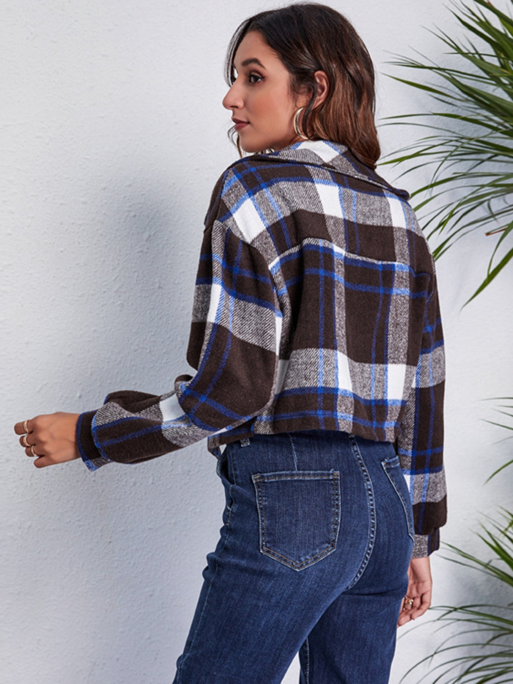 Plaid Button Front Jacket Pockets (17)