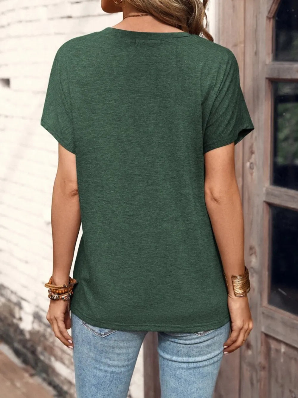 Half Button Short Sleeve Top (11)