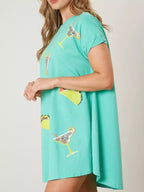 Sequin Short Sleeve Summer Tee Dress (9)