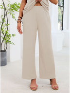 Lace Detail Short Sleeve Top Pants Set (8)