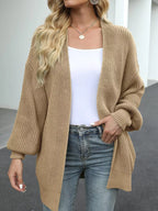 Chunky Knit Open Front Cardigan (5)