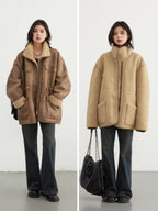 Motorcycle Clothing Suede Lamb Wool Reverse Coat photo 8