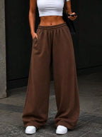 Elastic Waist Wide-leg Sweatpants (3)