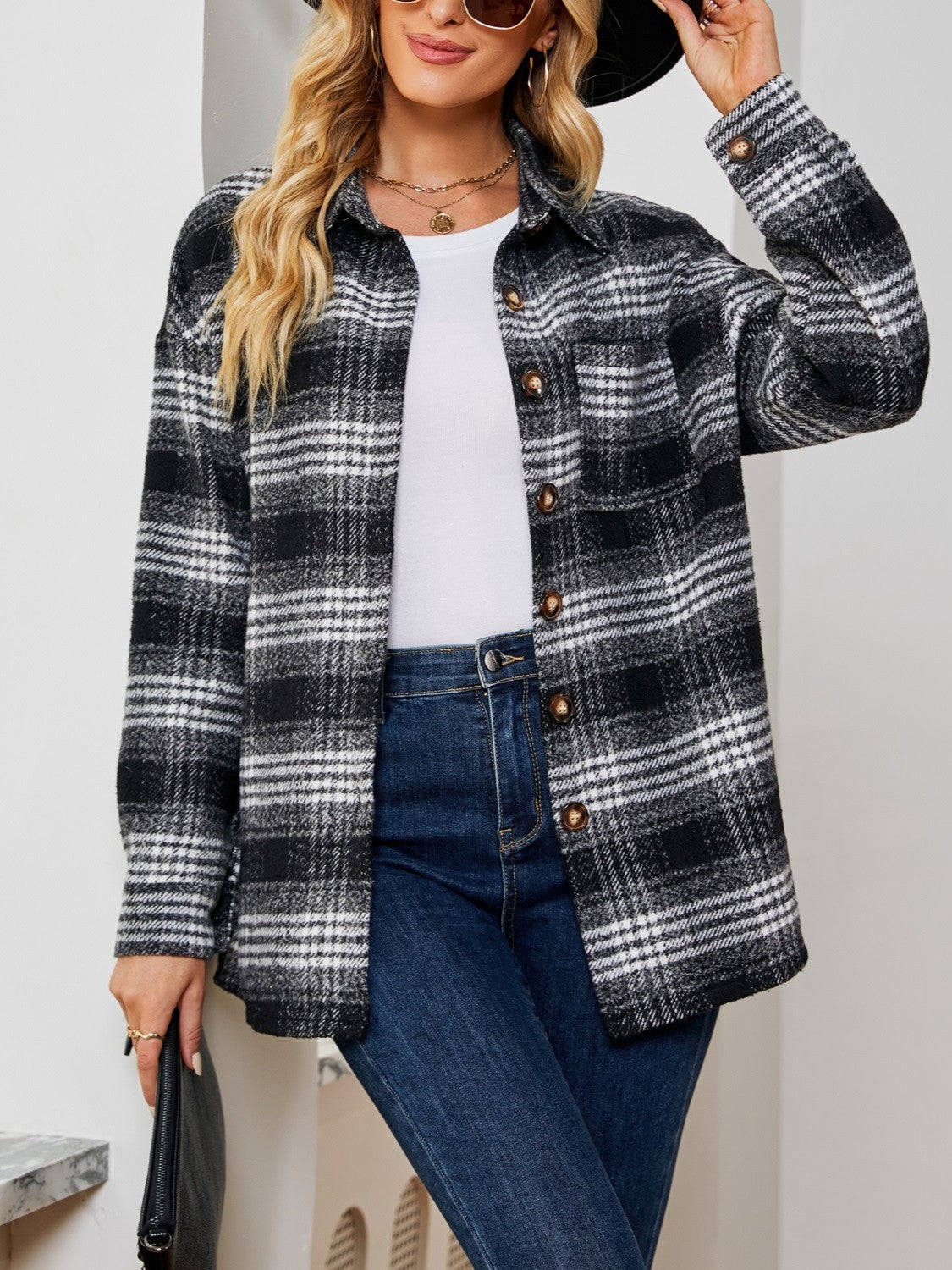 Plaid Collared Shirt Jacket (10)
