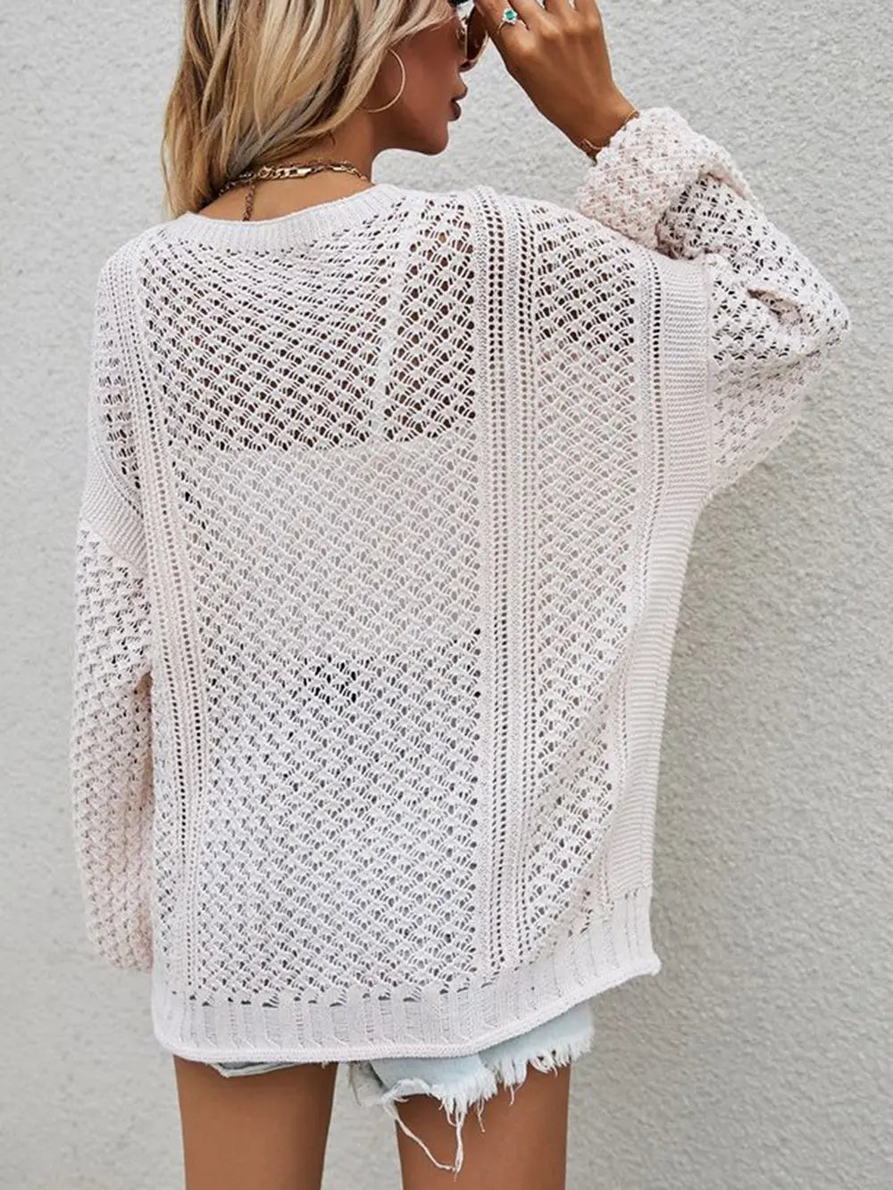 Openwork Button Front Cardigan (6)
