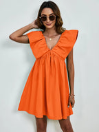 V-neck Cap Sleeve Mini Dress (7)