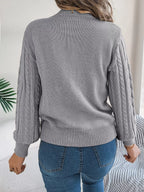 Cable-knit Round Neck Sweater (13)