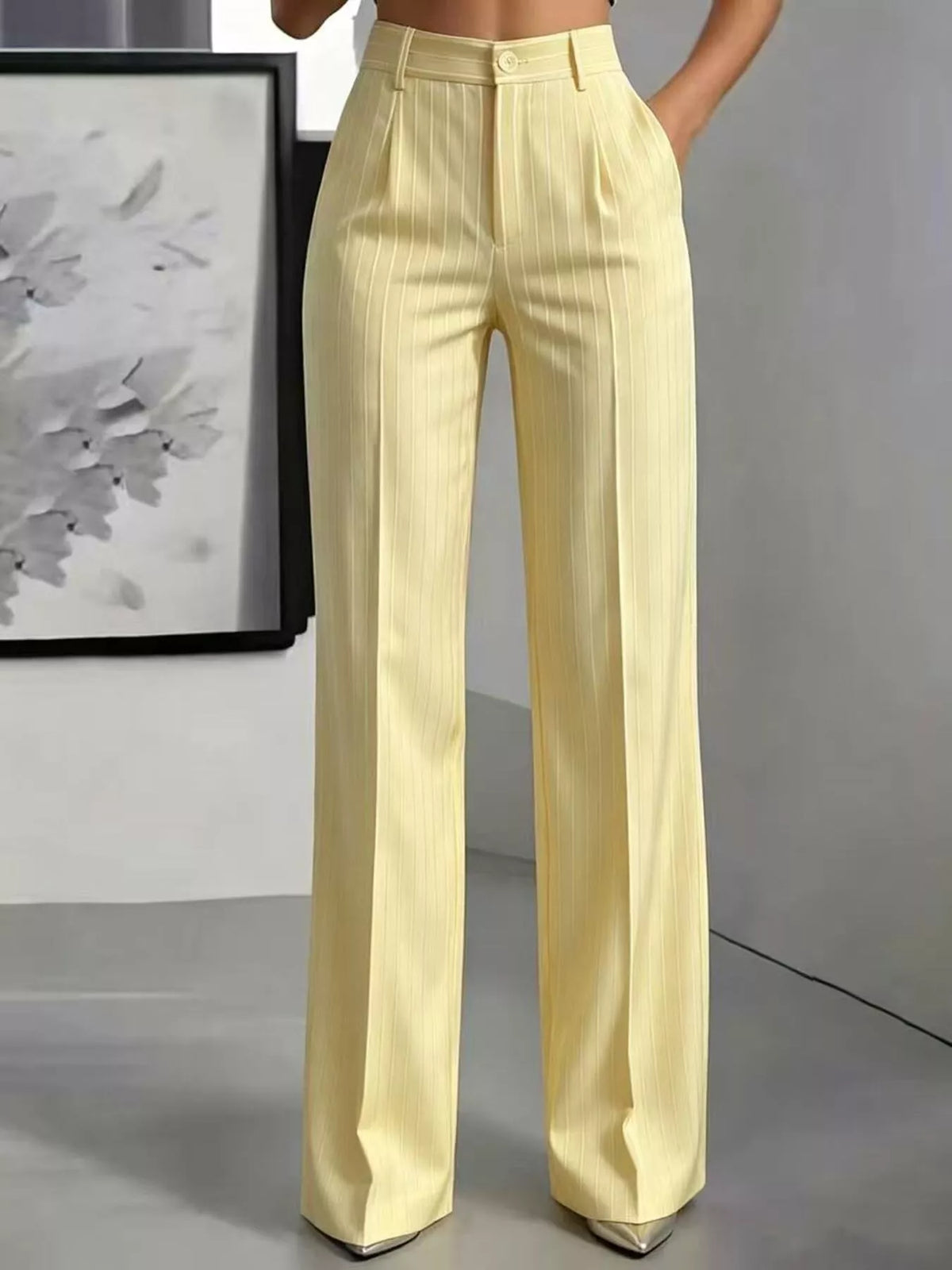 High-waisted Striped Wide-leg Pants (16)