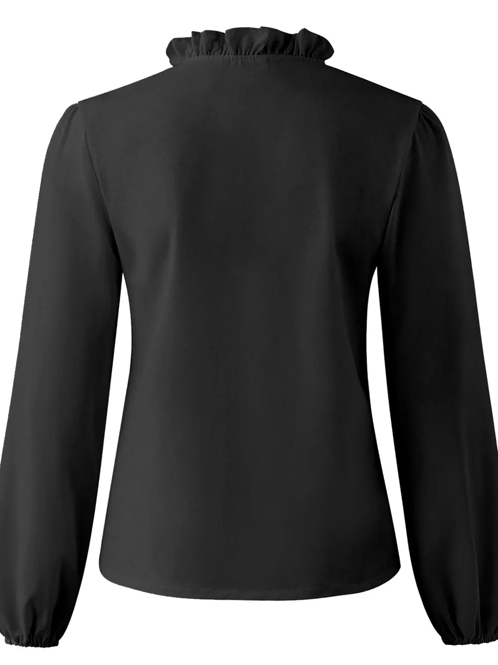 Ruffled V-neck Long Sleeve Blouse (22)