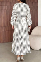 Polka Dot Long Sleeve Maxi Dress (2)
