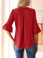 Ruffle Trim V-neck Blouse (15)