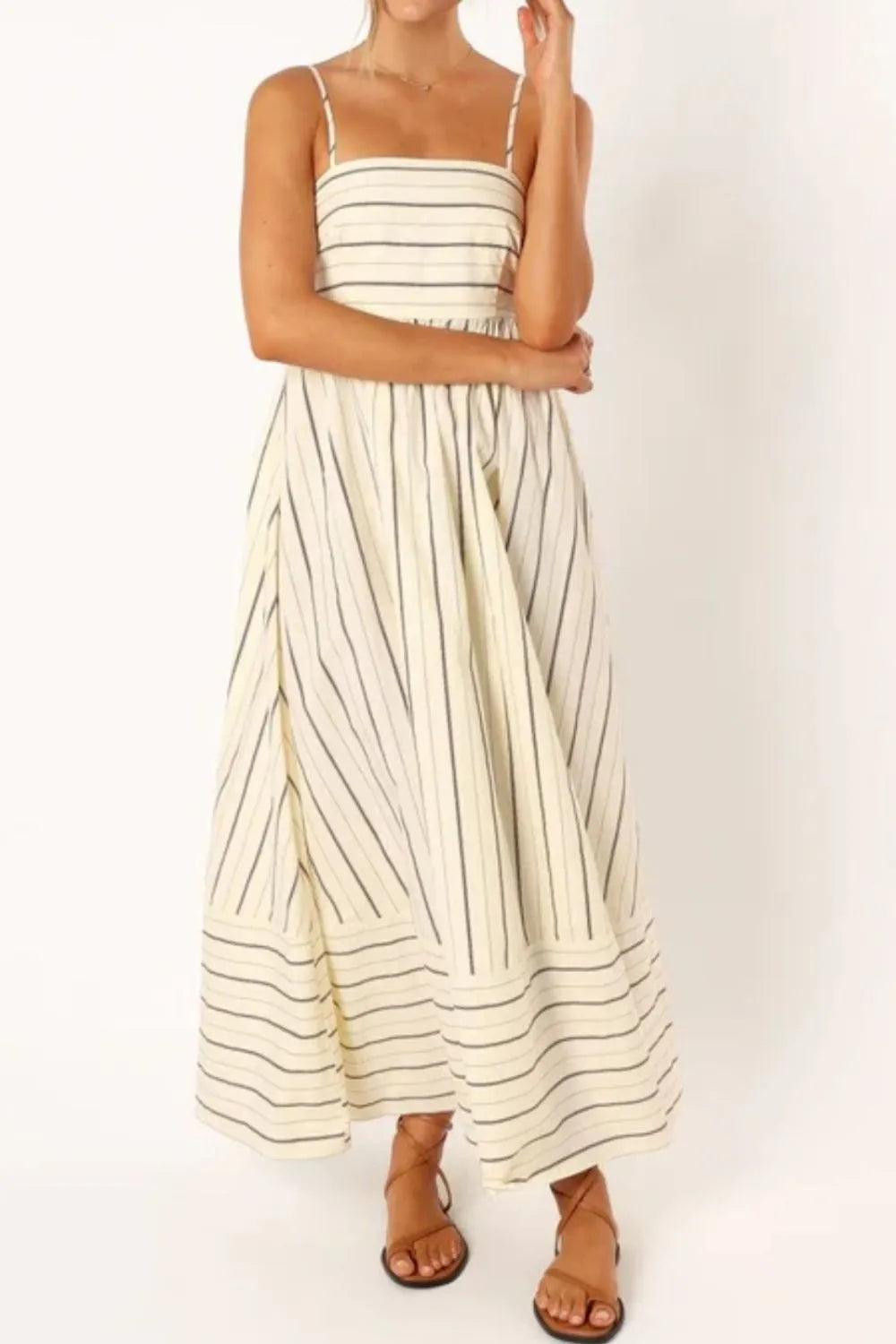 Striped Square Neck Cami Dress (16)