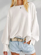 Oversized Relaxed Fit Crew Neck Sweatshirt